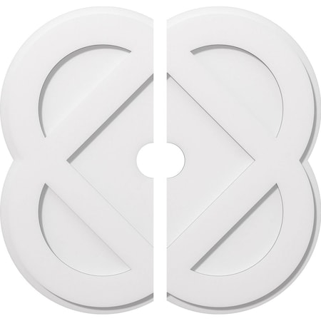 Ekena Millwork Charlotte Architectural Grade PVC Ceiling Medallion, 26"OD x 3"ID x 10 1/4"C x 1"P, Two-Piece CMP26CE2-03000